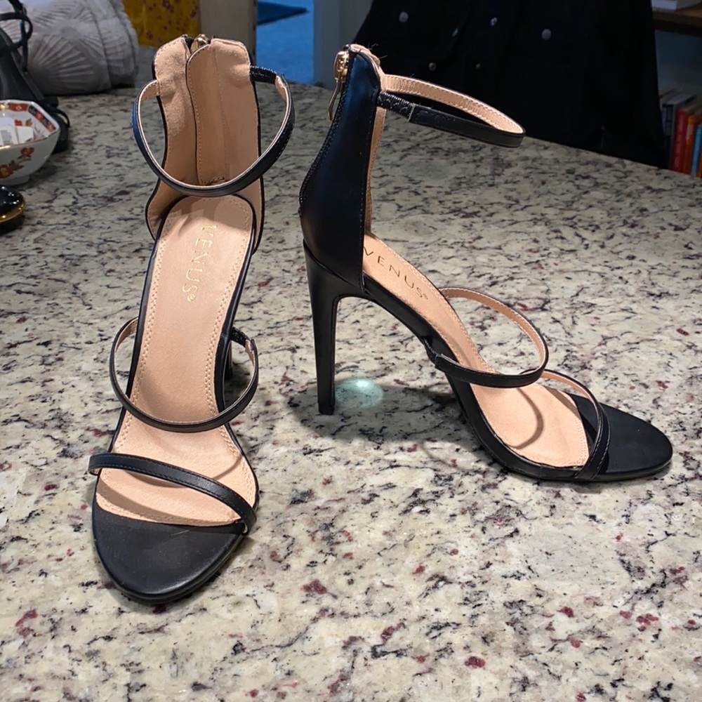 Barely There Sexy Black Heels